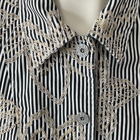 Striped Embroidered Jacket - Picture 3 of 11